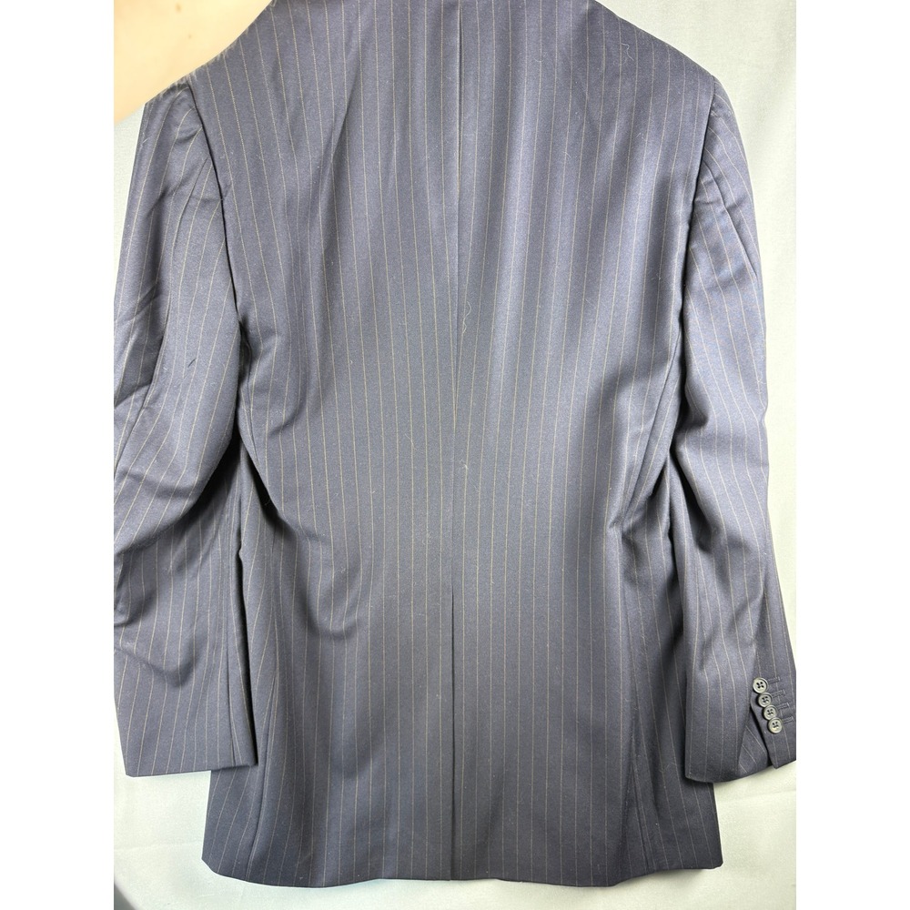 Banana Republic Mens 38R Modern Fit Pinstripe Blazer 100% Wool Navy Blue Jacket - Picture 12 of 12